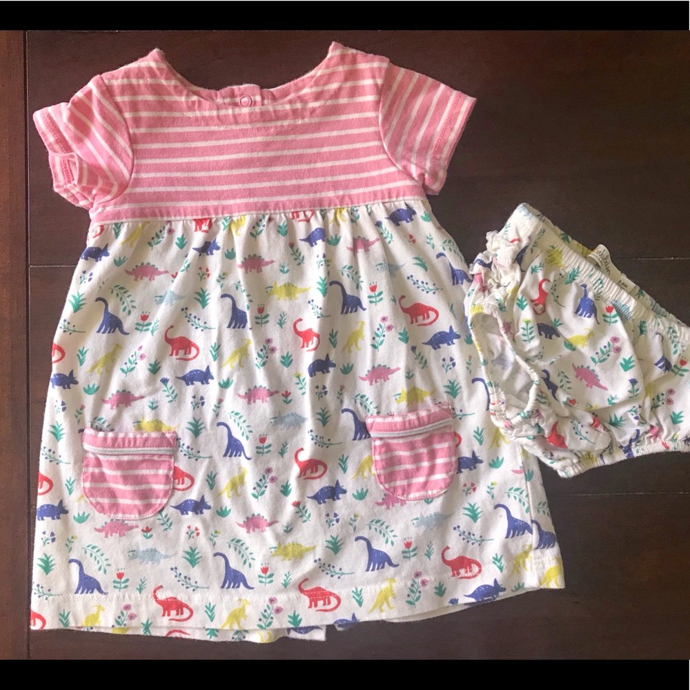 Baby Boden Dino dinosaur dress and bloomers